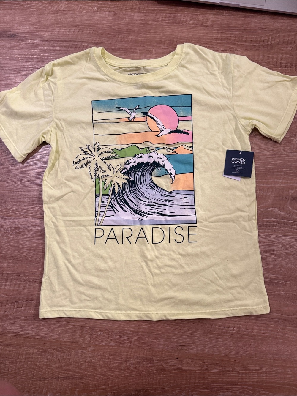 Grayson Threads Yellow Paradise Wave Graphic Tee